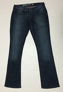 Guess Women's Jeans Starlet Slim Boot Cut Dark Distressed Wash 24 x 29.5 Denim  - Picture 1 of 9