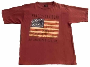 Harley Davidson Red T Shirt Seaford Delaware Harleys Eagle Sz M - Picture 1 of 6