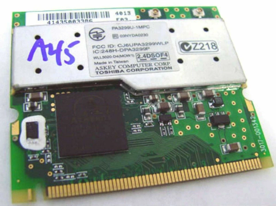 Toshiba Satellite A15 A35 Laptop WiFi WIRELESS CARD PA3299U-1MPC Askey 802.11b/g - Image 1 of 1