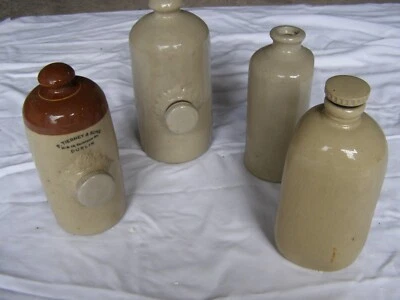4  Vintage Stoneware Hot Water Bottles one named Tierney of Dublin. See details. - Image 1 of 4