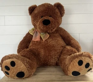 Vintage Animal Alley Hughbert Brown Teddy Bear Plush 2000 Bow Tie 25" - Picture 1 of 14