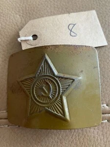 Genuine WW2 USSR Russian Soldiers Army Belt Buckle - Steel Painted Green - #8 - Picture 1 of 9