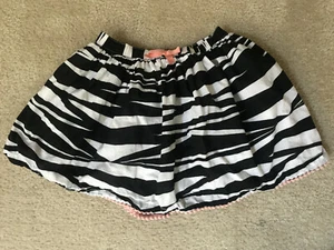 Gymboree Girls Black White Zebra Print Skirt Sz 10 EUC Pink Bow & Tassels - Picture 1 of 1