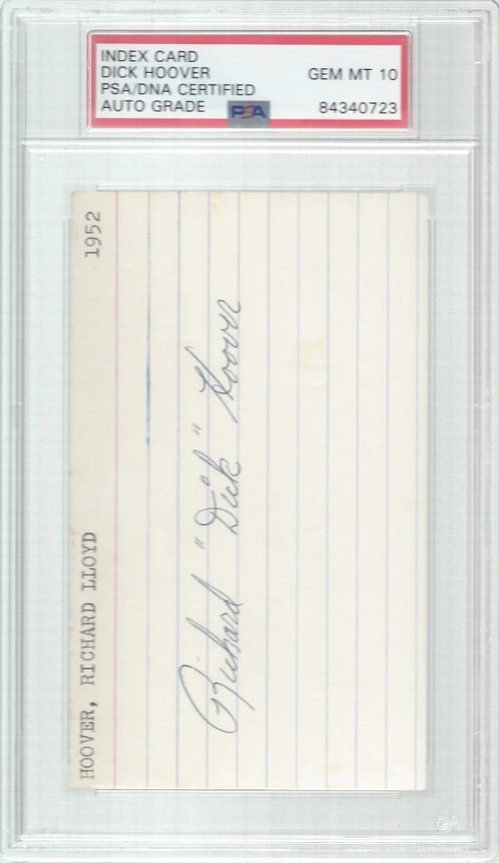 DICK HOOVER, 1952 BOSTON BRAVES, PSA/DNA GEM MINT 10 - Image 1 of 1