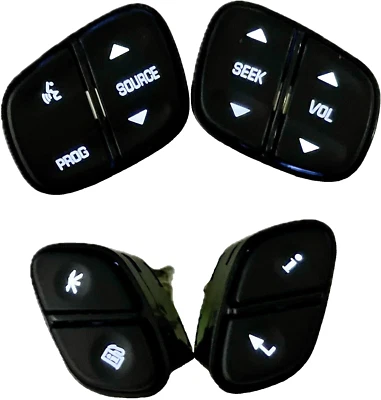 Juego de 4 botones de control del volante LED blancos NUEVO Foto 1 de 3