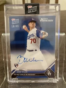 2023 Topps Now Bobby Miller Blue Auto #/49 Stars Of Postseason PSBM-A Dodgers - Picture 1 of 2