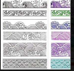 Rand Clear Stamps Wellen Ozean Karte NEU kostenloser Versand - Bild 1 von 2