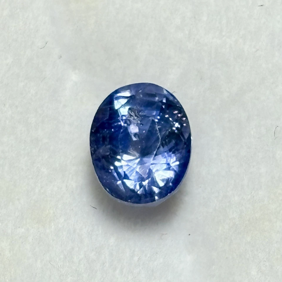 Blue Sapphire Gemstone Natural 2.21 Carat Genuine Loose Ceylon Gem 7x6mm Oval - Image 1 of 4