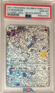 2021 Pokemon Celebrations Classic Collection PSA 10 Reshiram Full Art Holo #113 - Picture 1 of 2