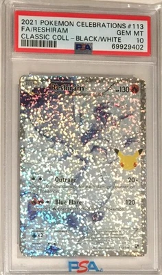 2021 Pokemon Celebrations Classic Collection PSA 10 Reshiram Full Art Holo #113 - Image 1 of 2