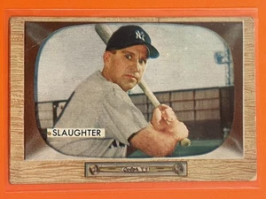 1955 Bowman Enos Slaughter #60 Vintage Baseball New York Yankees HOF - Picture 1 of 2