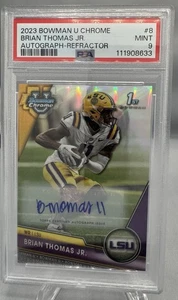 Bowman University 2023 cromo refractor automático #8 Brian Thomas Jr. 440/499 PSA 9 - Imagen 1 de 2