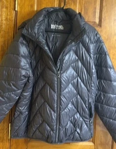 Chaqueta acolchada para mujer Michael Kors abrigo gris carbón XL RN 79675 - Imagen 1 de 6