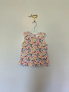Hanna Andersson Multicolor Tulip Print Kids Blouse Peplum 100 - Picture 1 of 9