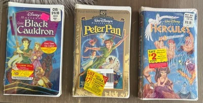 Walt Disney Masterpiece VHS Movies Black Cauldron Limited Peter Pan Hercules Foto 1 de 4