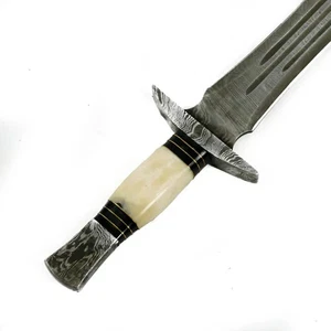 Handgeschmiedetes Damaststahl Wikinger Schwert scharf Mittelalter Schwert mit Scheide Geschenk B - Bild 1 von 3