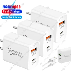 For iPhone 16 15 14 13 12 X 20W Fast Charger Block USB Type C Wall Power Adapter - Picture 1 of 13