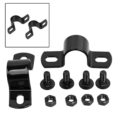 Black Rear Fender Mount Set U-Clamp For Harley Hydra Glide FL UL V Twin 74 FL - Image 1 of 4
