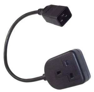 Single 1 Gang 13A UK Netz Buchse auf Stecker IEC C20 Kabel Adapter 1m - Bild 1 von 1