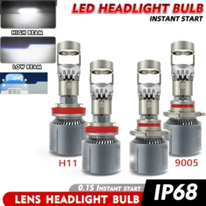 4Pcs 9005+H11 Bi-LED Projector Lens Headlight Retrofit Hi/Low Beam Bulbs Kit LHD - Picture 1 of 16