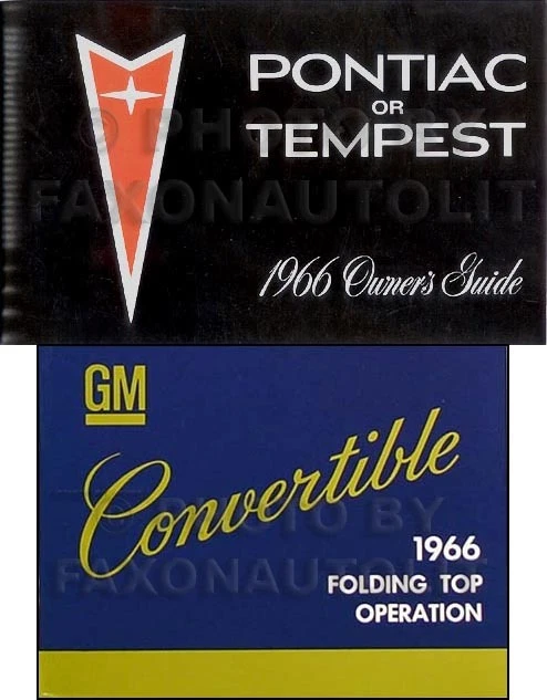 1966 Pontiac Convertible Owner Manuale Set Gto Tempest Lemans Bonneville - Immagine 1 di 1