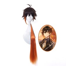 Black-brown Game Genshin Impact CustomCosplay Zhongli Cosplay Wig HairWFIT