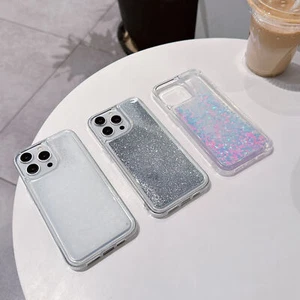 Funda protectora de teléfono copo de nieve arena movediza para iPhone 16 15 14 13 12 11 brillo líquido - Imagen 1 de 18