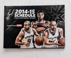 San Antonio Spurs 2014-2015 Pocket Schedule Tim Duncan Tony Parker Manu Ginobili - Picture 1 of 3