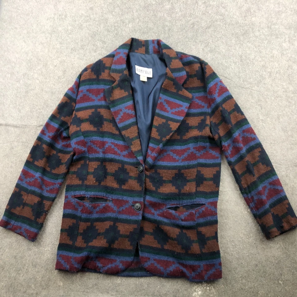 Chaqueta Rampage Mujer Mediana Nativa Azteca Botón Chal Parka Abrigo Vellón Foto 1 de 4