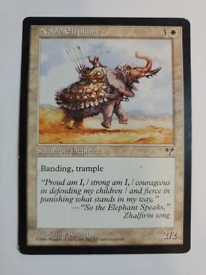 MTG Magic The Gathering Card Noble ElephantSummon Elephant White Mirage  - Image 1 of 2