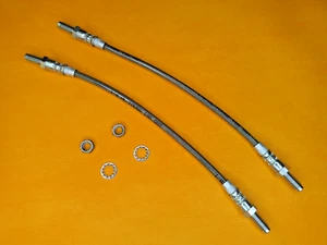 TRIUMPH DOLOMITE 1850 HL(1972-81)REAR STAINLESS STEEL BRAKE HOSES PAIR - Picture 1 of 3