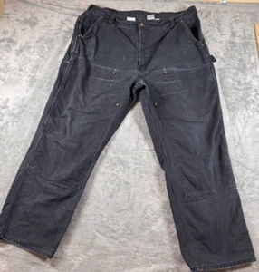 VTG Made In USA Carhartt Double Knee Canvas Work Pants Mens 40x30 Black B01 BLK - Picture 1 of 6