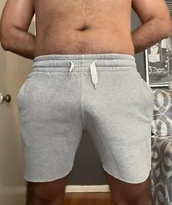 H&M Divided Heather Gray Size M Cut Off French Terry Fleece Sweat Shorts - Picture 1 of 16