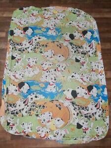 Vintage Disney 101 Dalmatians Fitted Sheet 54" x 75" Blanket 64" x 40" Lot of 2