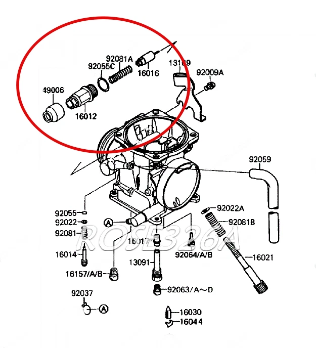 Émbolo y tapa de arranque de obturador de carburador para Kawasaki Mojave 250 KSF250 Foto 1 de 1