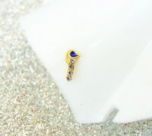 Indian Nose Ring 22k Gold Plated Crock Screw Stud Nose Ear Pin Mother's Gift - Picture 1 of 4