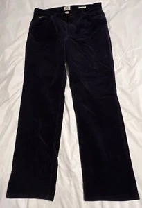 Womens American Living Navy Classic Straight Leg Stretch Corduroy Pants Size 14 - Picture 1 of 4