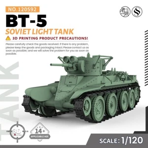 SSMODEL 592 1/120 TT SCALE Railway Military Model Kit Soviet BT-5 Light Tank - Picture 1 of 5