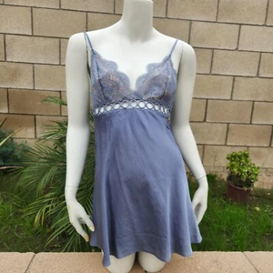 Victoria's Secret Babydoll Nachthemd Spitze gefüttert sexy Nachtwäsche Gr. Large grau - Bild 1 von 7
