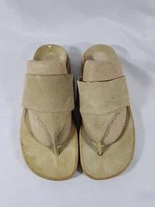 Birkenstock Tatami Womens 38 US 7 Beige Suede Thong Leather Comfort Sandals - Picture 1 of 8
