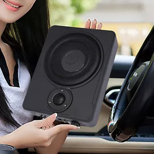 12V 600W 8'' Under-Seat Active Car Subwoofer Audio Speaker Bass Amp Sub Box Slim - Picture 1 of 17