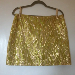 J. CREW Size 6 BOLD Flashy Metallic Silk Poly Blend Mini Skirt Club Disco Retro - Picture 1 of 11