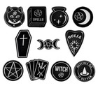 Spooky Enamel Pin Badges Gothic Emo Pagan Wiccan Pentacle Halloween Horror Gift