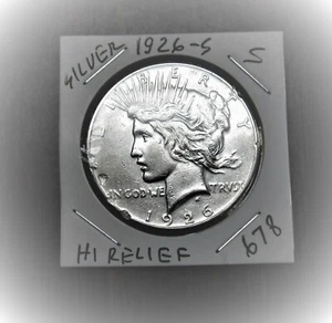 1926 S Peace 90% Silber VG Dollar HIGH RELIEF⭐ 678⭐ V4⭐ - Bild 1 von 2