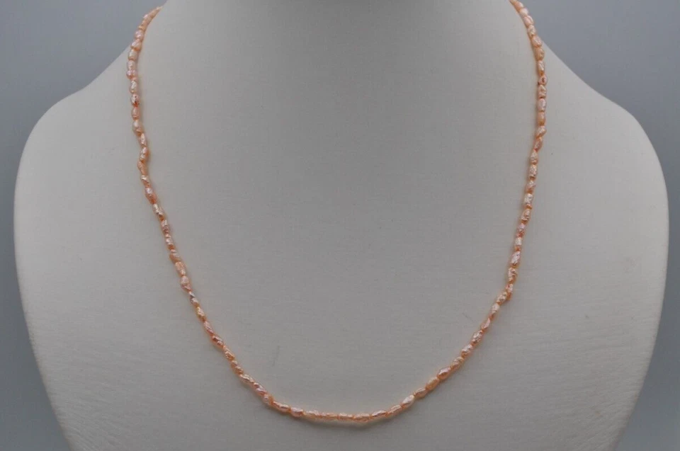 Reisperlen Kette mit Aprikosen (gefärbt) Farbe - Bild 1 von 1