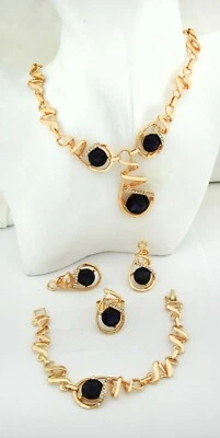 LAB AMETHYST BRACELET, NECKLACE, RING & EARRING SET SILVER PLATED * NWT * - Image 1 of 4