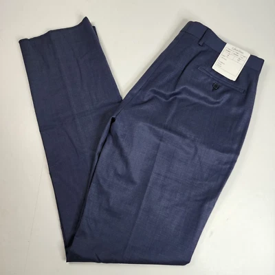 Calvin Klein Pants Mens 37 Navy Blue 100% Wool Dress Straight Leg Unhemmed. - Image 1 of 4