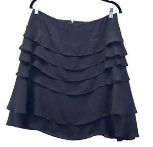 JS Collection Womans Skirt 12 Black Chifon Canada Made Y2k Fairy Goth - Picture 1 of 10