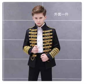 Children Boys Kids Hussar Suit Jacket Dance Show Costume Drummer Blazer Clothing - Picture 1 of 11