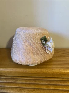 Vintage 50er Jahre rosa Damenhut mit Blumenverzierung " - Bild 1 von 7
